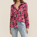 Elegant Women's Chiffon Blouse with a Modern Design, V-Neckline, and Long Sleeves for a Refined Look