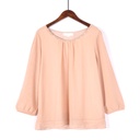 Casual Chiffon Blouse with Long Sleeves and a Round Neck