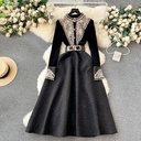 Shine with a standout look in this elegant French dress that combines machine embroidery with modern design 