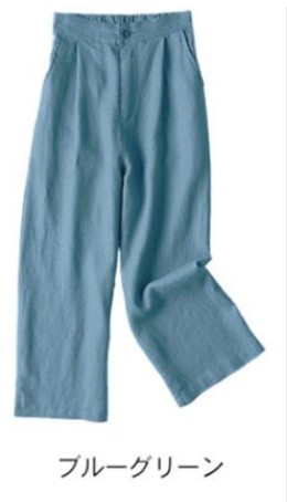 Women's wide-leg pants – made from a comfortable cotton and linen blend for a stylish casual look