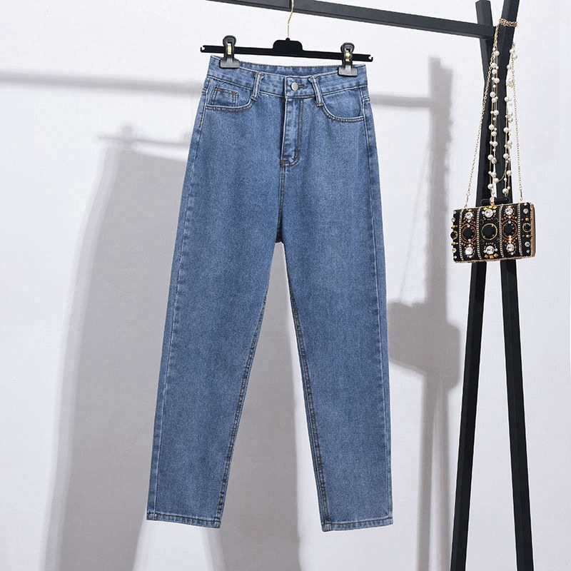 Women's High-Waisted Short-Length Straight-Leg Jeans – Elegant and Comfortable