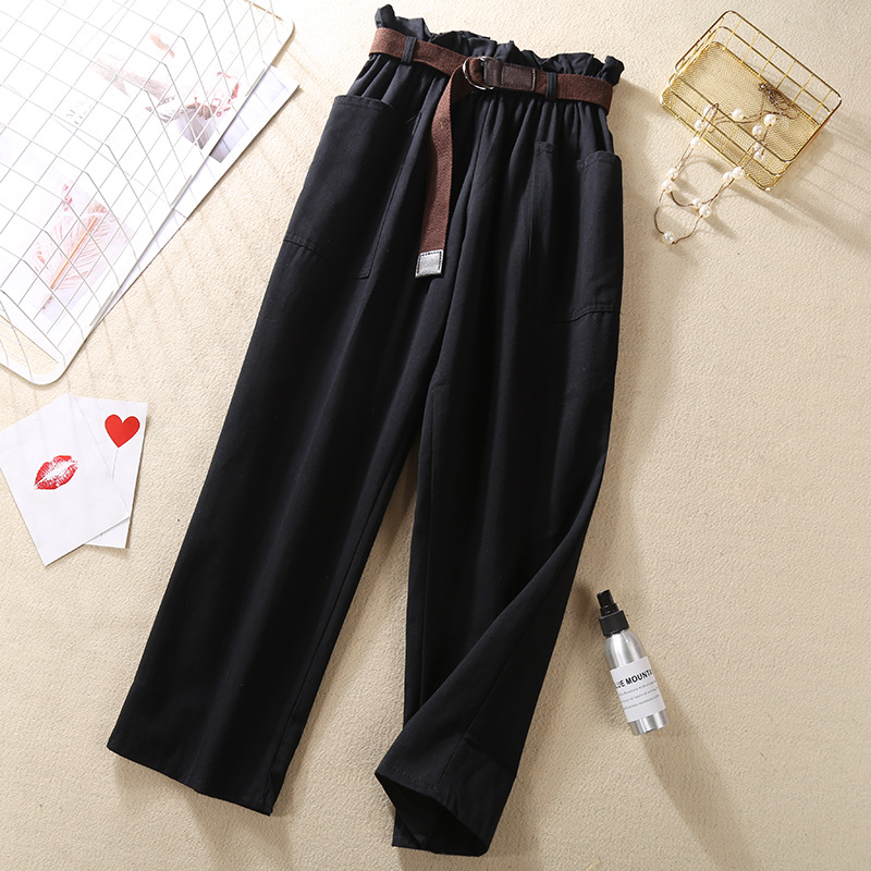 Women’s casual wide-leg pants with an elastic waistband for everyday comfort and style