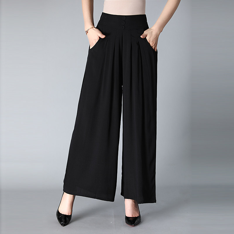 Women's Wide-Leg Pants with Elastic Waist