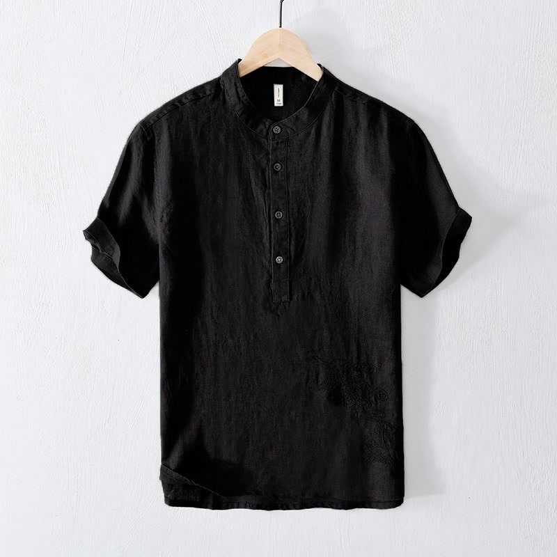 Men’s Loose-Fit T-Shirt with a Casual Design Inspired by Classic Japanese Style
