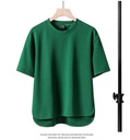 Men's summer shirt with elbow-length sleeves, made of cotton, featuring a loose fit and round neck — perfect for comfortable everyday wear