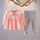 A two-piece set for girls with a modern Western design