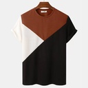 Men’s short-sleeved knitted top featuring a striped 3D print design. Combines modern style with comfortable fabric — perfect for casual summer looks