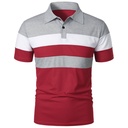 Men's Short-Sleeve T-Shirt with Triple Stripe Chest Design and Color Block Style
