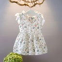Sleeveless summer dress for girls with elegant floral prints, lightweight and comfortable—perfect for a fresh look on hot days 