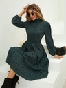 Trendy Women's Long Sleeve Dress Adorned with Elegant Floral Print