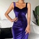 An elegant dress with thin straps and a straight short cut that highlights the figure and gives you a charming feminine look 