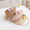 Foldable Summer Hat for Children – Korean Style with Elegant Straw Bow for Sun Protection