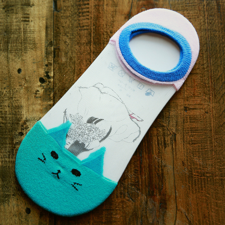 New Spring and Summer Women's Cartoon Crystal Ankle Socks – Transparent, Lightweight, and Invisible