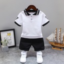 Stylish summer two-piece set – lapel short-sleeve shirt with elegant letter print
