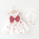 Girls' Sleeveless Strap Dress – Princess Style with Matching Hat Included
