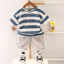 Children's Summer Casual Set – Striped Short-Sleeve Shirt with Shorts in a Stylish and Modern Design