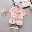 Stylish kids' outfit consisting of a short-sleeve T-shirt and shorts