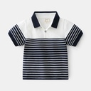 Children's Cotton T-Shirt – Soft Striped Short Sleeves with a Trendy Casual Design, Moisture-Wicking and Comfortable for Daily Wear