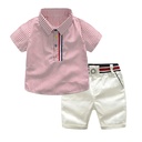 Trendy clothing set consisting of a short-sleeve T-shirt and stylish white pants