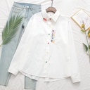 Women's shirt with elegant and modern embroidery, featuring a front button placket for a stylish and practical look