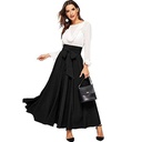 Modest-style skirt with a high waist and back zipper, offering an elegant feminine look. Features a front lace-up detail that adds a modern and stylish touch