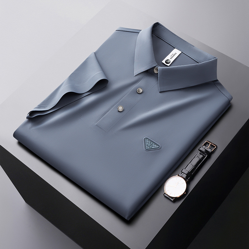 Men's Summer Polo Shirt with Short Sleeves – Classic Design with High Quality and Elegant Embroidered Details