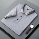 Men's summer blouse with a polo design and short sleeves, featuring an elegant classic collar