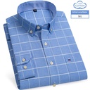 Men's long-sleeved cotton shirt with a slim fit – ideal for business and casual looks