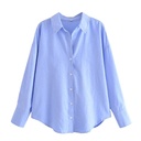Women's Long Sleeve Solid Color Shirt with an Elegant Classic Collar Design