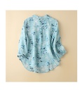 Women's loose-fit cotton and linen shirt with long sleeves for a comfortable casual look