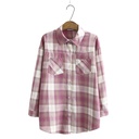 Long-sleeve plaid shirt with brushed fabric — soft to the touch for a comfortable feel