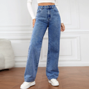 High-waisted straight-leg women's jeans