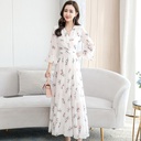 Women's vintage-style long bodycon dress with V-neck and short sleeves — ideal for occasions
