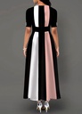 Women's dress with a front zipper and a stylish, modern colorblock design