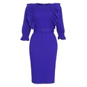 Elegant and practical business-style dress featuring a belt for a balanced and modern look