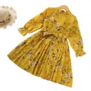 Korean-Style Trendy Dress – Long Sleeves with Elegant Prints for Girls
