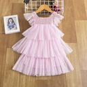 Enchanting Girls’ Mesh Dress with Sequin Embellishments