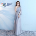 Elegant sleeveless evening dress with an open V-neckline