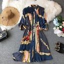 A modern, comfortable dress with an elastic waistband and a smooth, elegant design