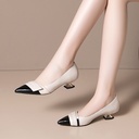 Women's mid-heel shoes with a pointed toe and elegant, comfortable shallow mouth design