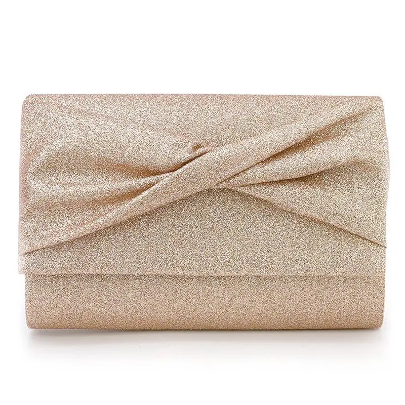 Elegant gold clutch bag with a modern envelope design