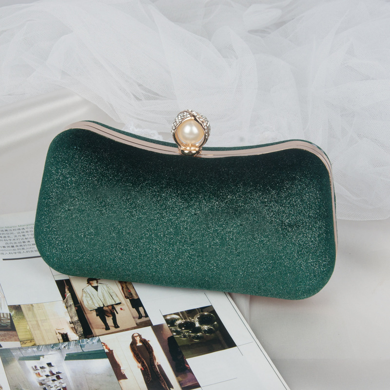 Elegant classic women's velvet handbag with a luxurious design