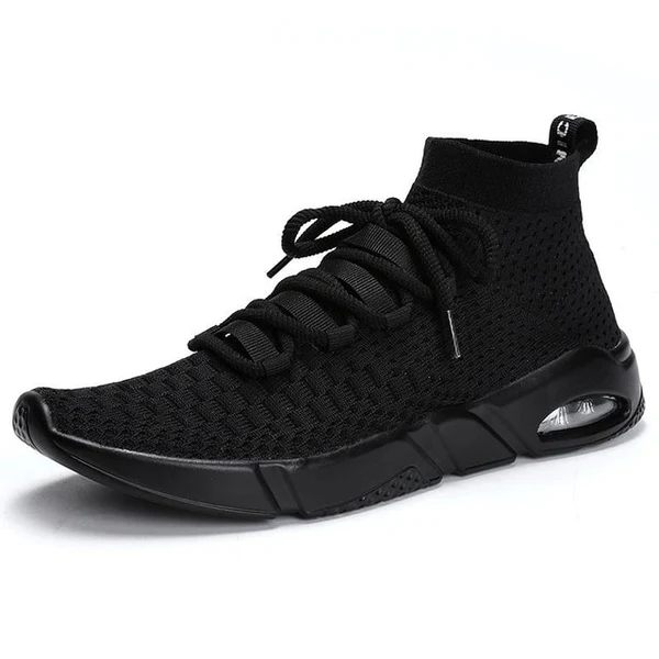 Men’s athletic shoes featuring breathable mesh and sleek ankle support