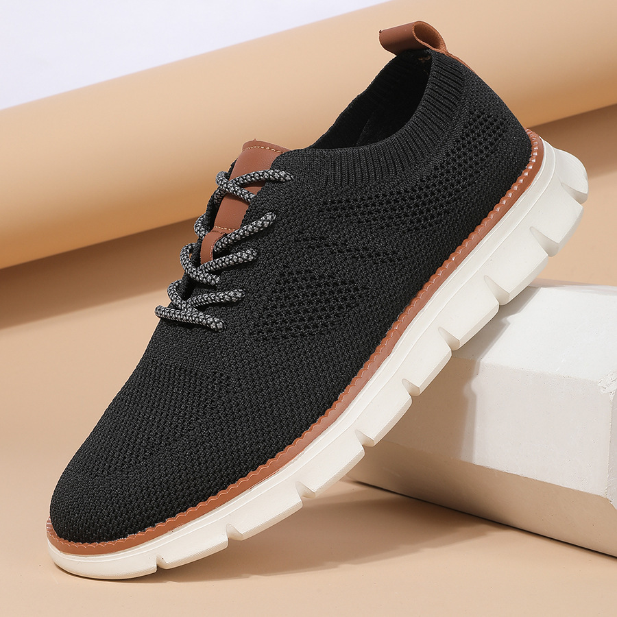 Modern men’s sneakers featuring a woven-tech upper and superior breathability