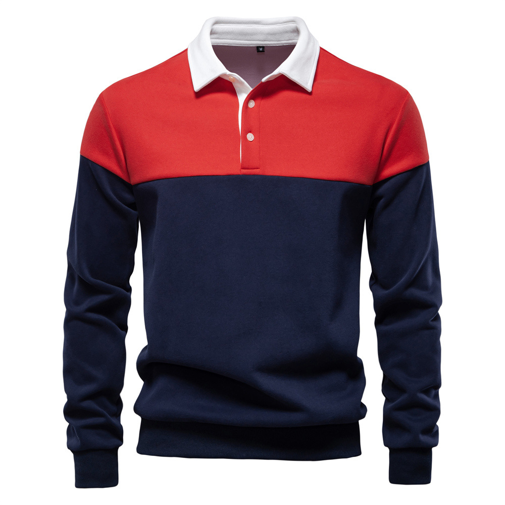 Men’s Casual Top – Long Sleeves with Polo Collar