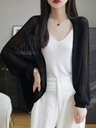 Women's Inverness Coat made of Tencel-Linen Blend with Mesh Sleeves