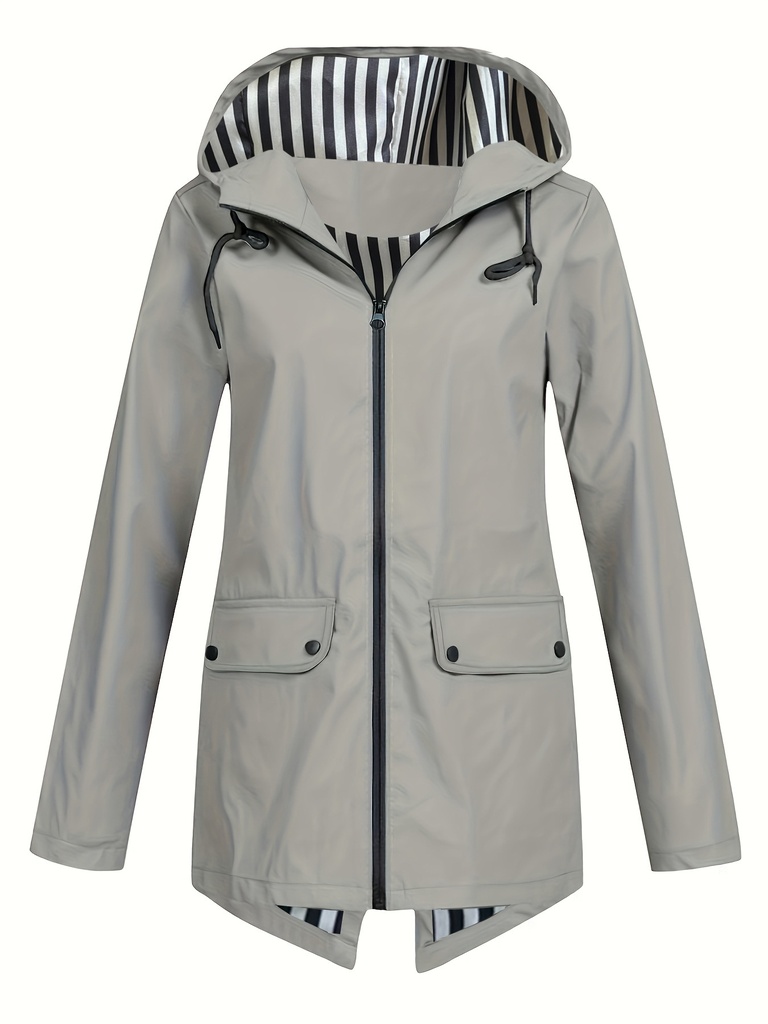 Women’s Lightweight Windproof Jacket with Hood and Zipper
