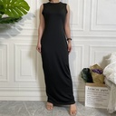 Muslim Fashion Bead Flare Sleeve Tie-neck Cardigan