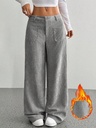 Loose Wide-Leg Pants with Pockets – Solid Color, Floor-Length Design