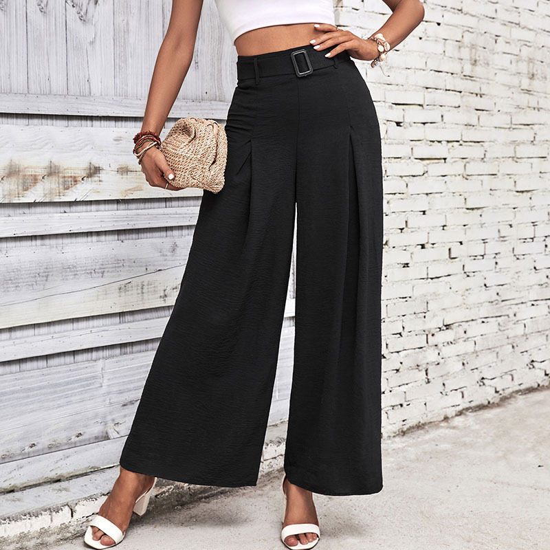 High Waist Wide-Leg Casual Pants